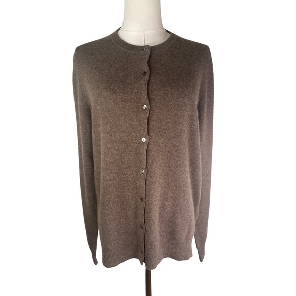 Cashmere Boutique Womens M Brown 100% Cashmere Button-Up Cardigan - Picture 12 of 14